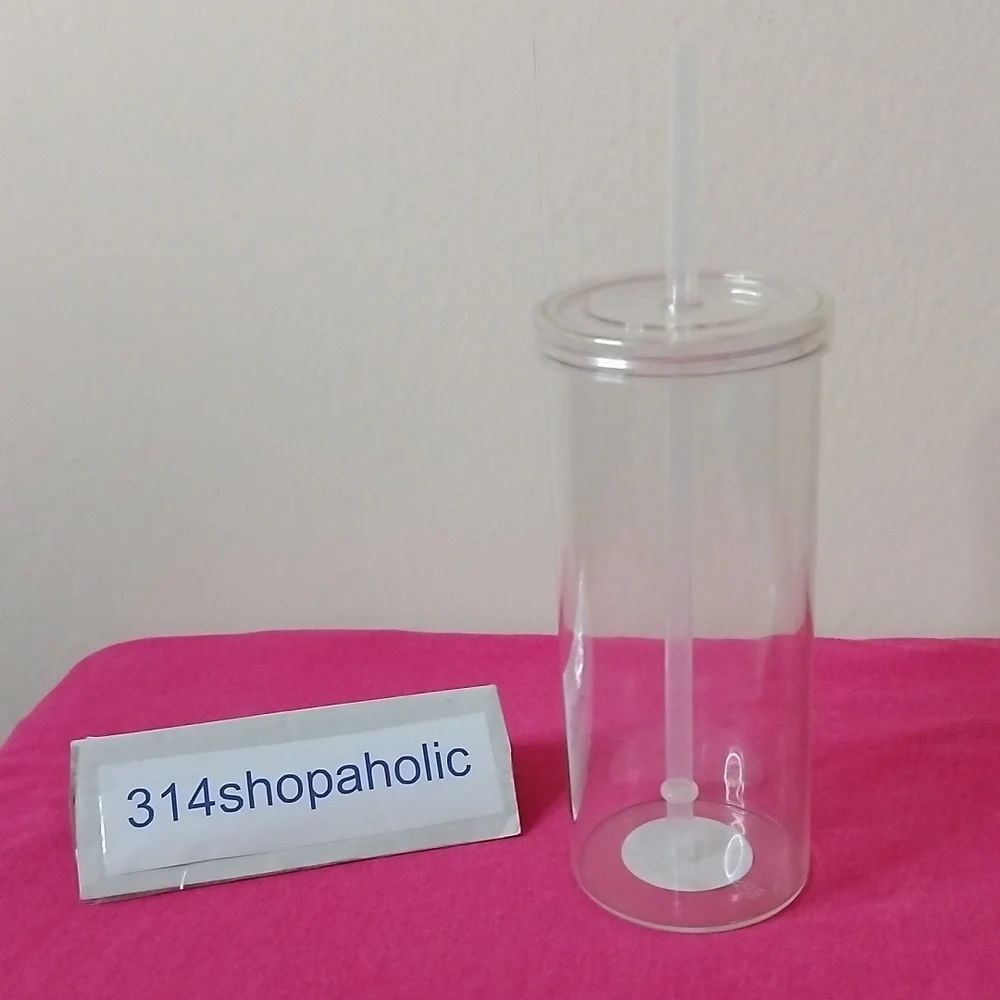 20 Oz. Clear Tumbler With Straw